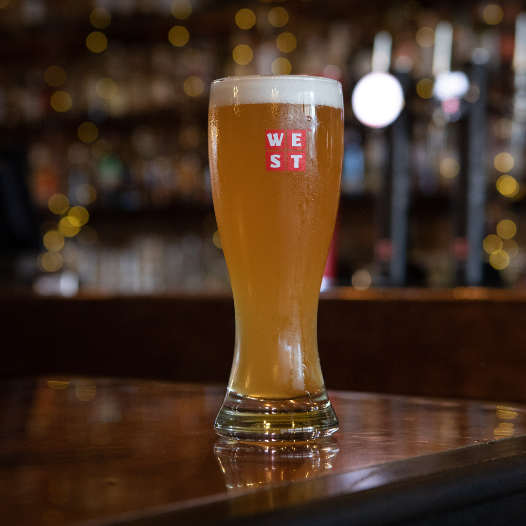 WEST WHEAT BEER PINT GLASS