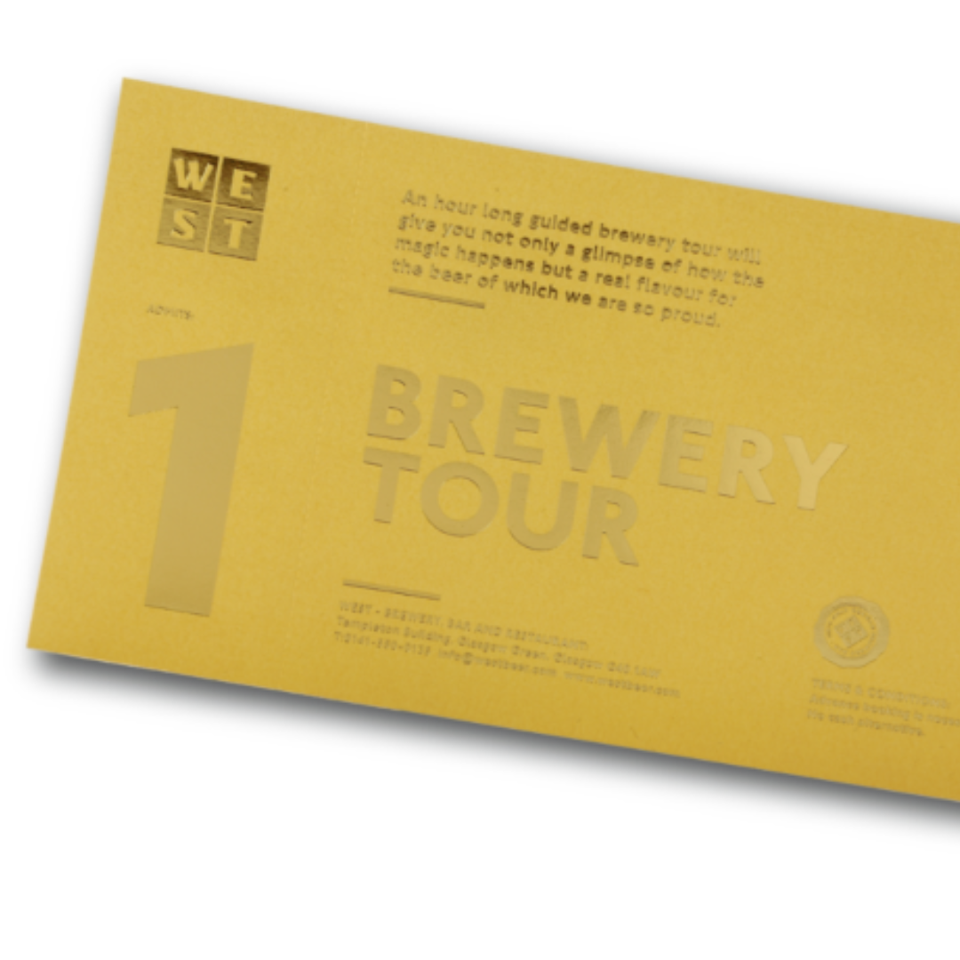 WEST BREWERY TOUR GOLDEN TICKET